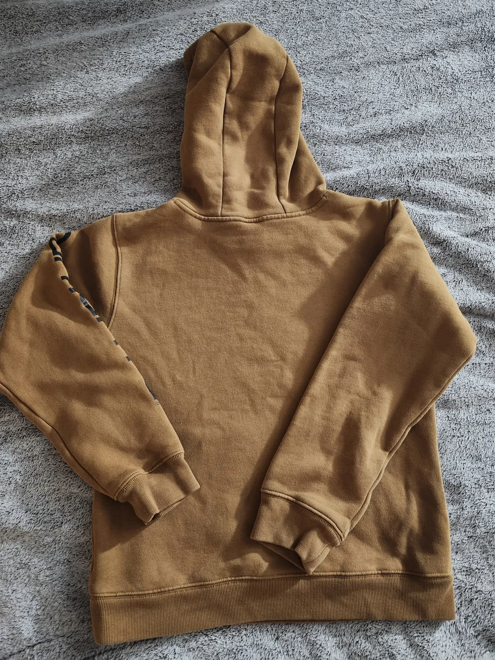 Carhartt Boys Brown Hoodie Logo Sleeve Fleece Pullover Youth Small 8-10
